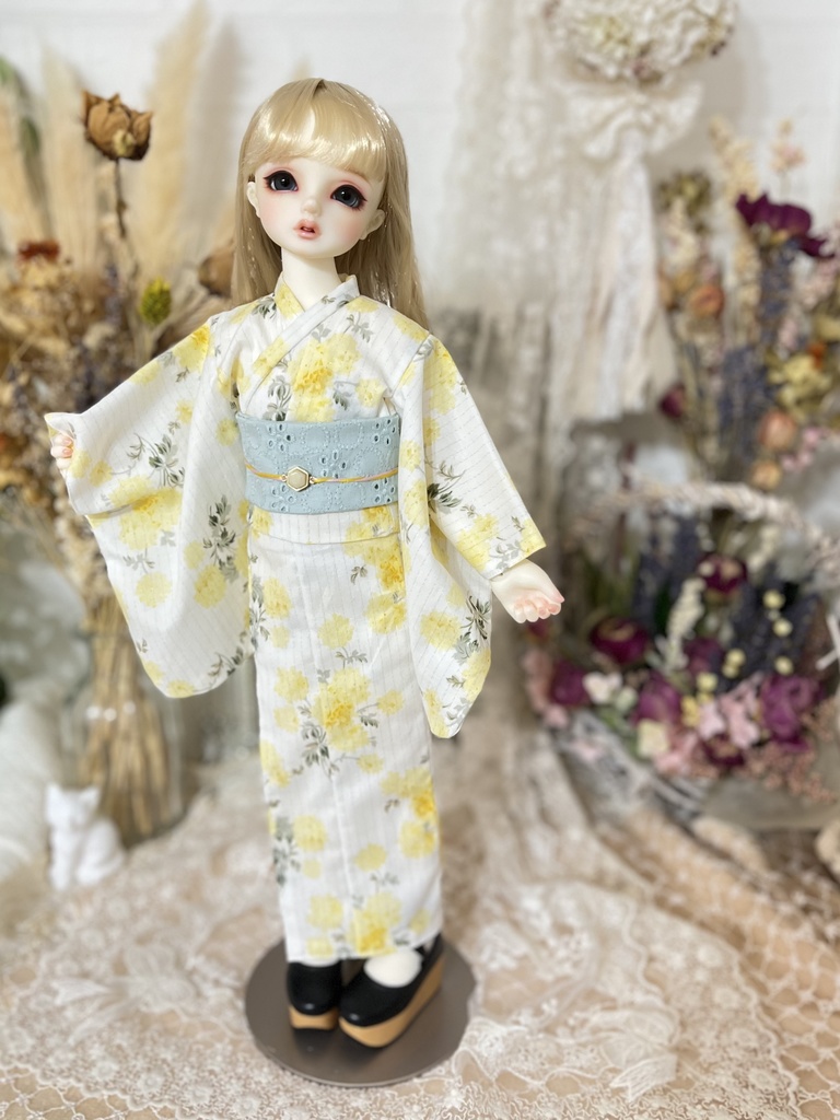 no.M-020白×白 スーパードルフィー SDMサイズ 浴衣