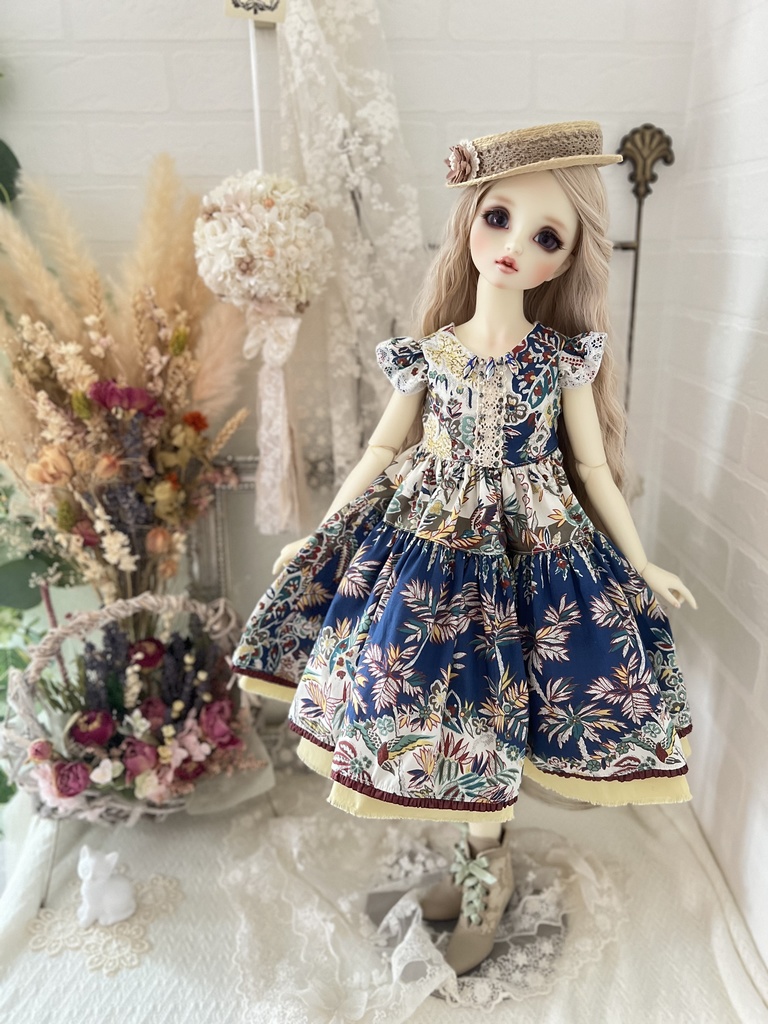 no.L-020スーパードルフィー SDサイズ LIBERTYワンピース ドレス