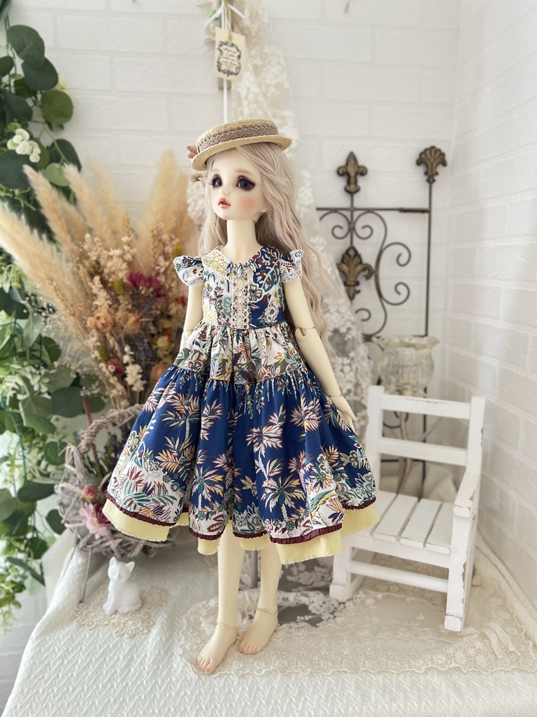 no.L-020スーパードルフィー SDサイズ LIBERTYワンピース ドレス