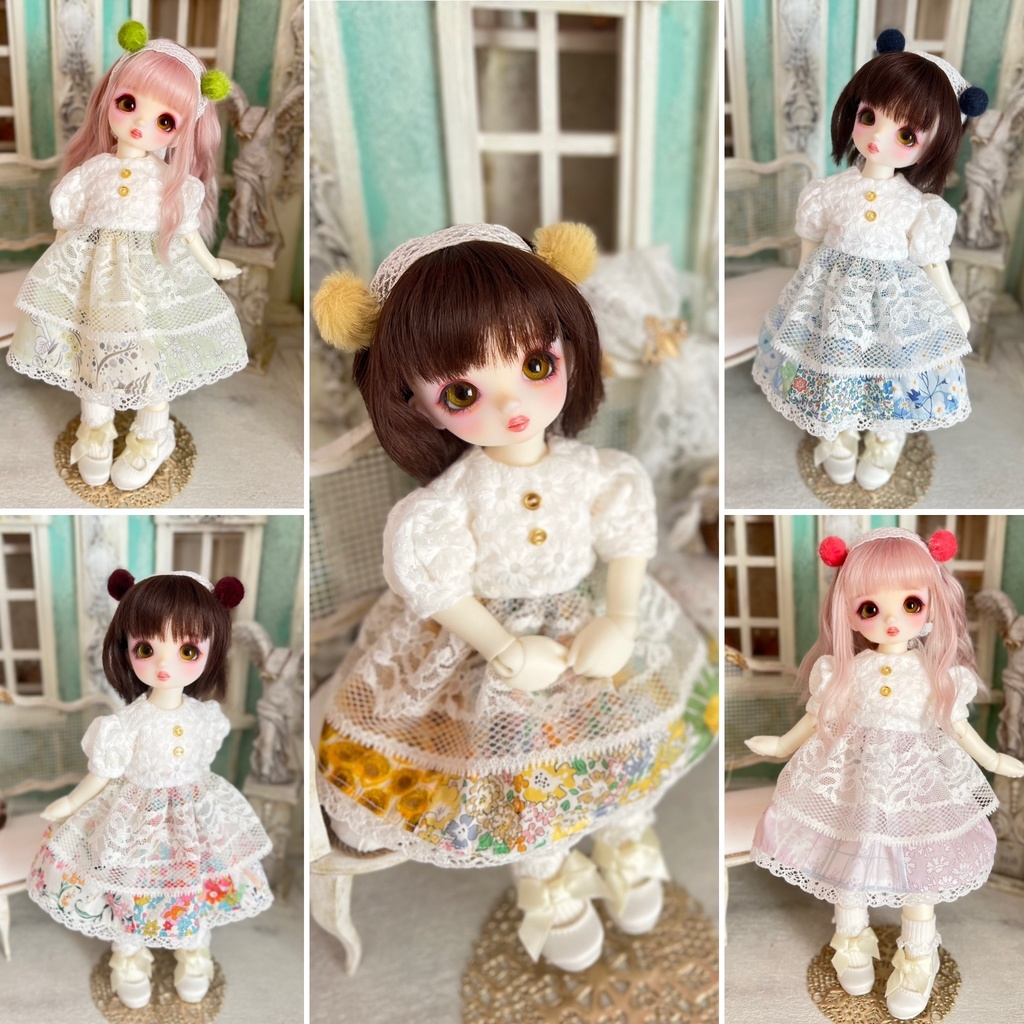 no.S-005〜009 スーパードルフィー 幼SDサイズ LIBERTYワンピース