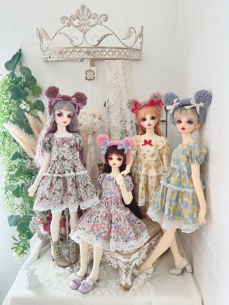 no.L-021〜24 スーパードルフィー SDサイズ LIBERTYワンピース ドレス