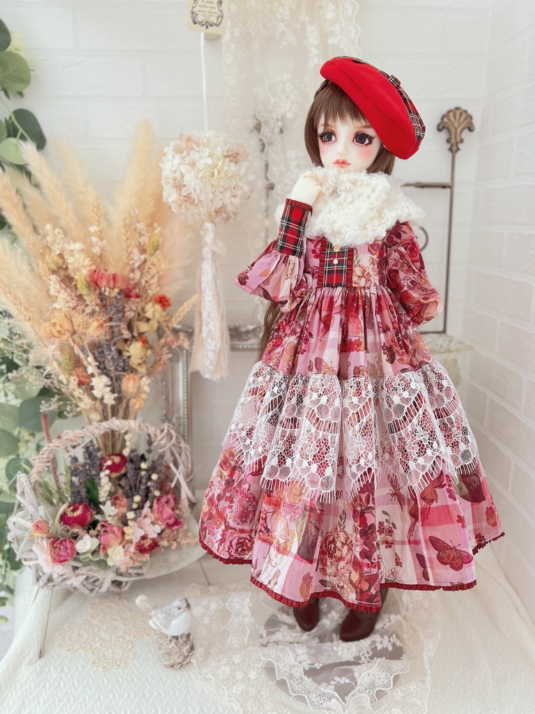 no.L-026 スーパードルフィー SDサイズ LIBERTYワンピース ドレス