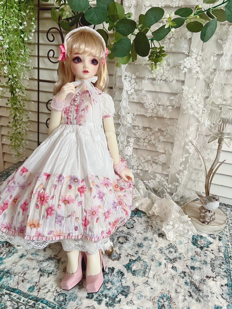 no.L-029 pink スーパードルフィー SDサイズ LIBERTYワンピース ドレス