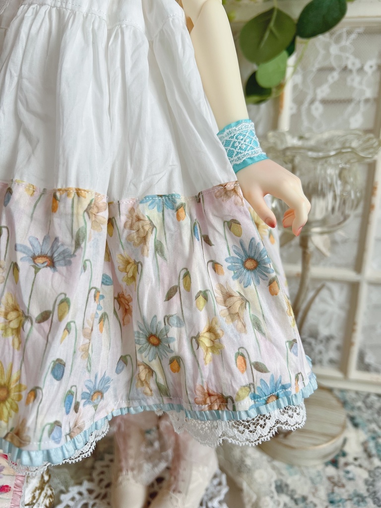 no.L-030 blue スーパードルフィー SDサイズ LIBERTYワンピース ドレス