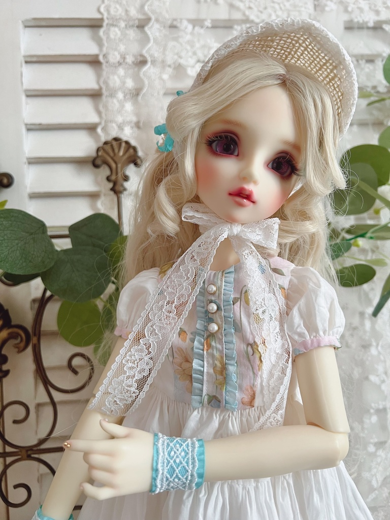 no.L-030 blue スーパードルフィー SDサイズ LIBERTYワンピース ドレス