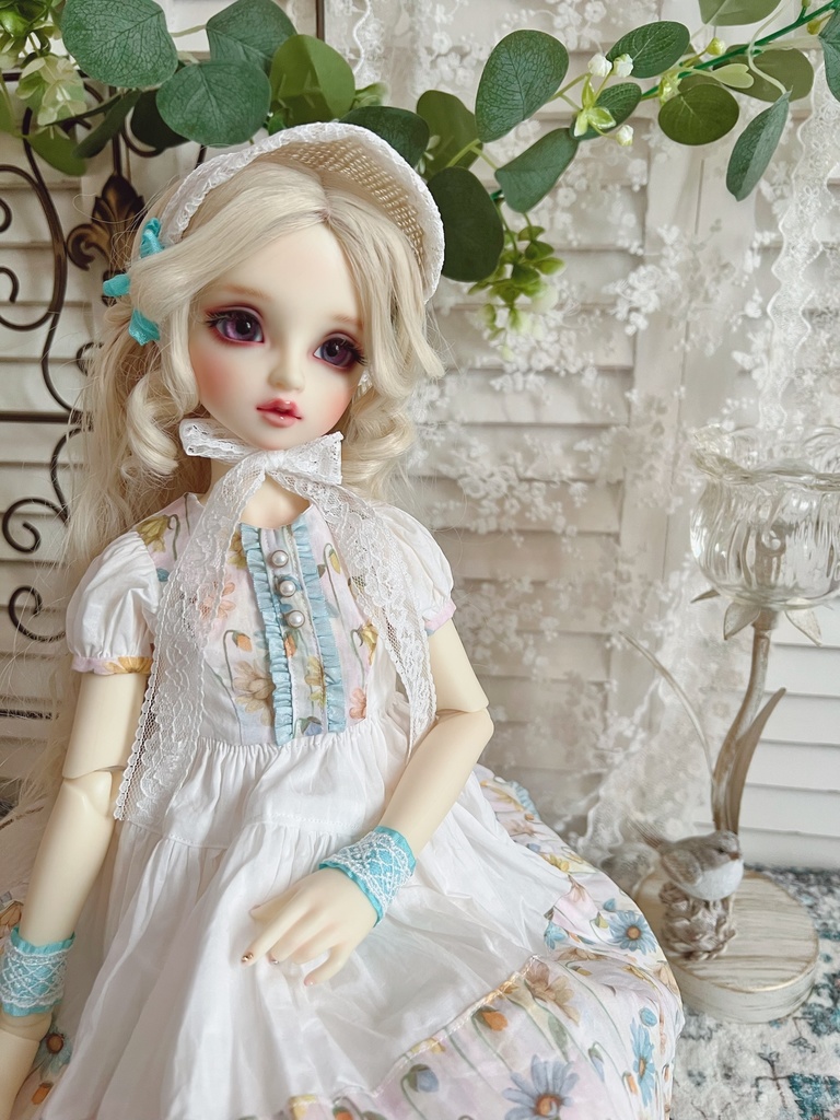 no.L-030 blue スーパードルフィー SDサイズ LIBERTYワンピース ドレス