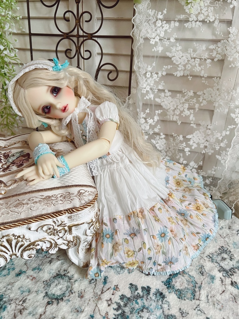 no.L-030 blue スーパードルフィー SDサイズ LIBERTYワンピース ドレス