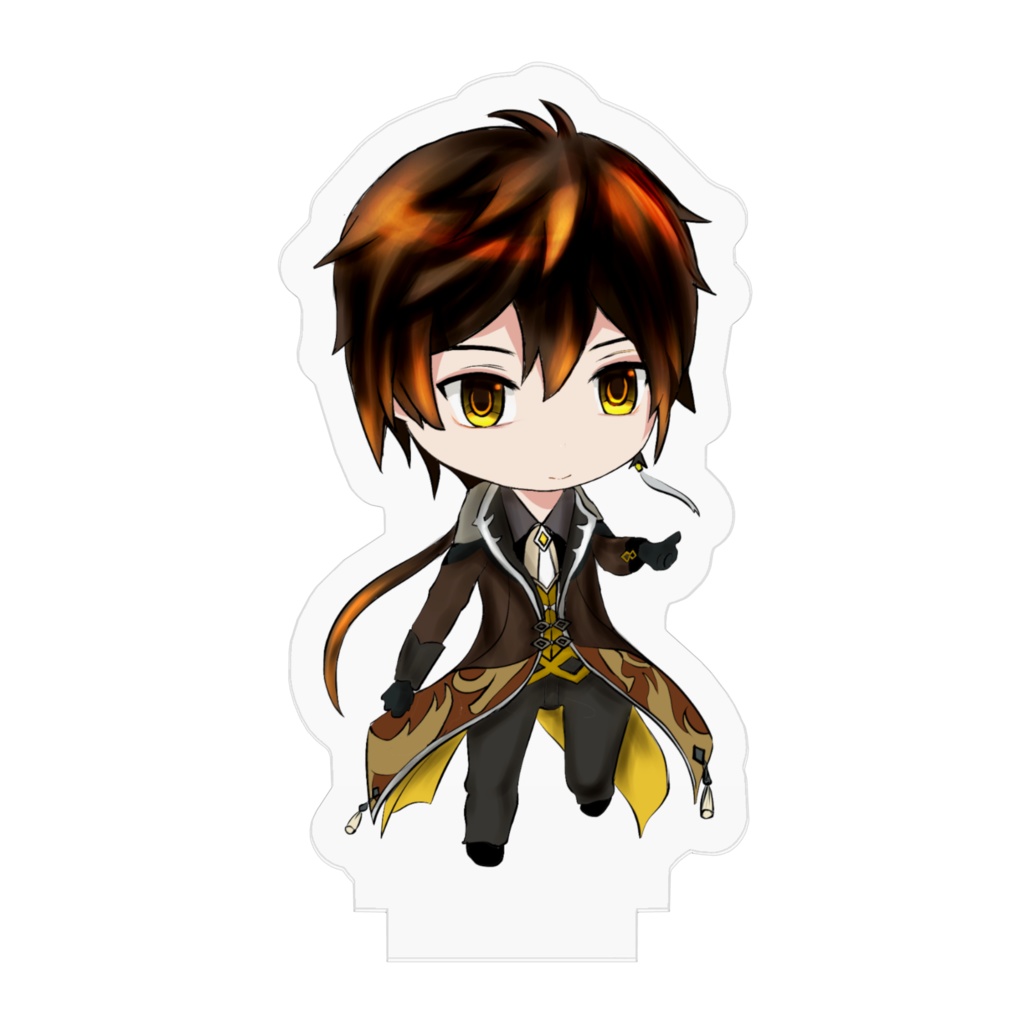 【アクリルフィギュア】鍾離と手乗りタルタリヤ 原神 genshin スタンド