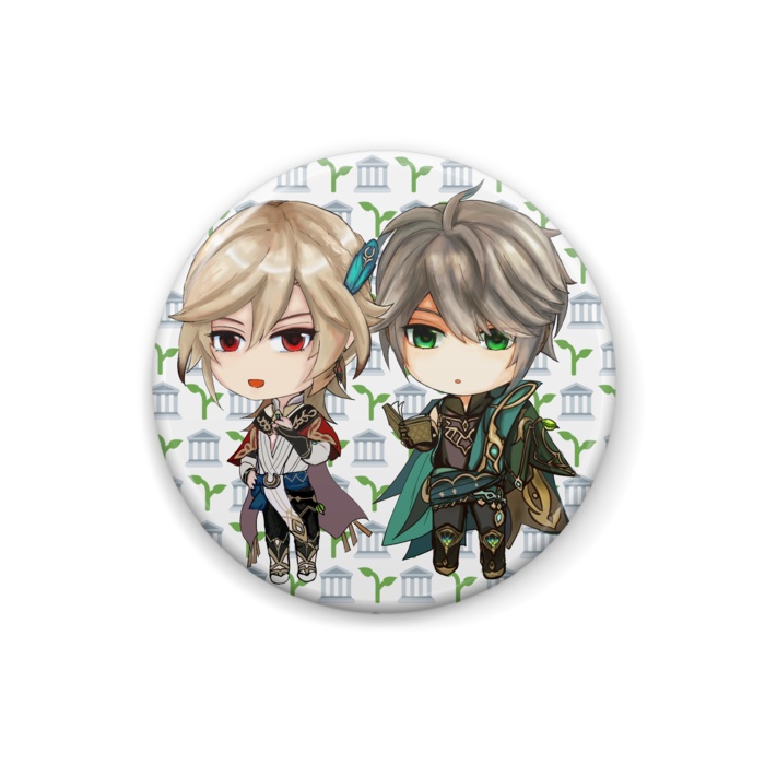 原神 顔缶バッジ各種 アルハイゼン カーヴェ Alhaitham Kaveh アルカヴェ 艾爾海森 スメール Genshin Haikaveh / Kavetham