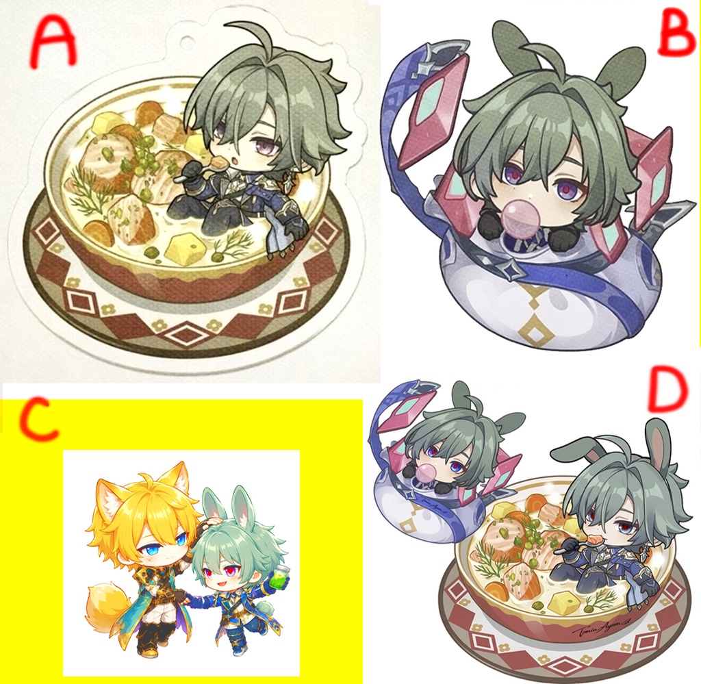 【原神】sdローエン料理アクリルキーホルダー⭐︎ミニキャラ