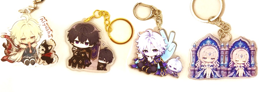 【原神スネージナヤキャラ】アリョーシャ、バレリー、ミティヤ、お座りめじるしアクセサリーチャームアクキー【氷神】アナスターシャ、ノイ、