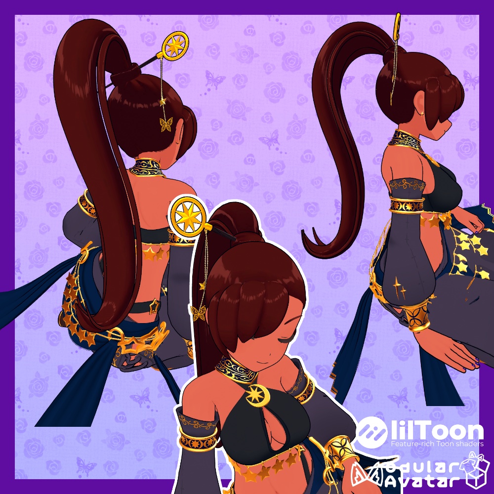 かんざしポニーテール