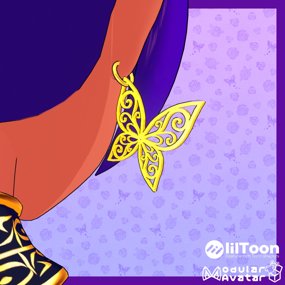 アラベスク蝶イヤリング