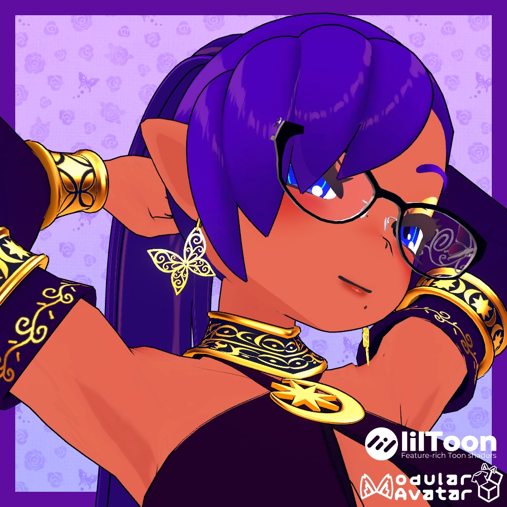 アラベスク蝶イヤリング