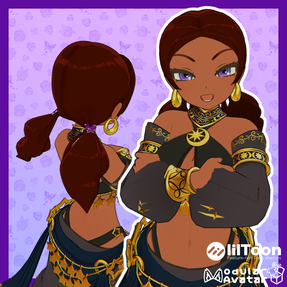 蝶かざりウェーブローツインテール