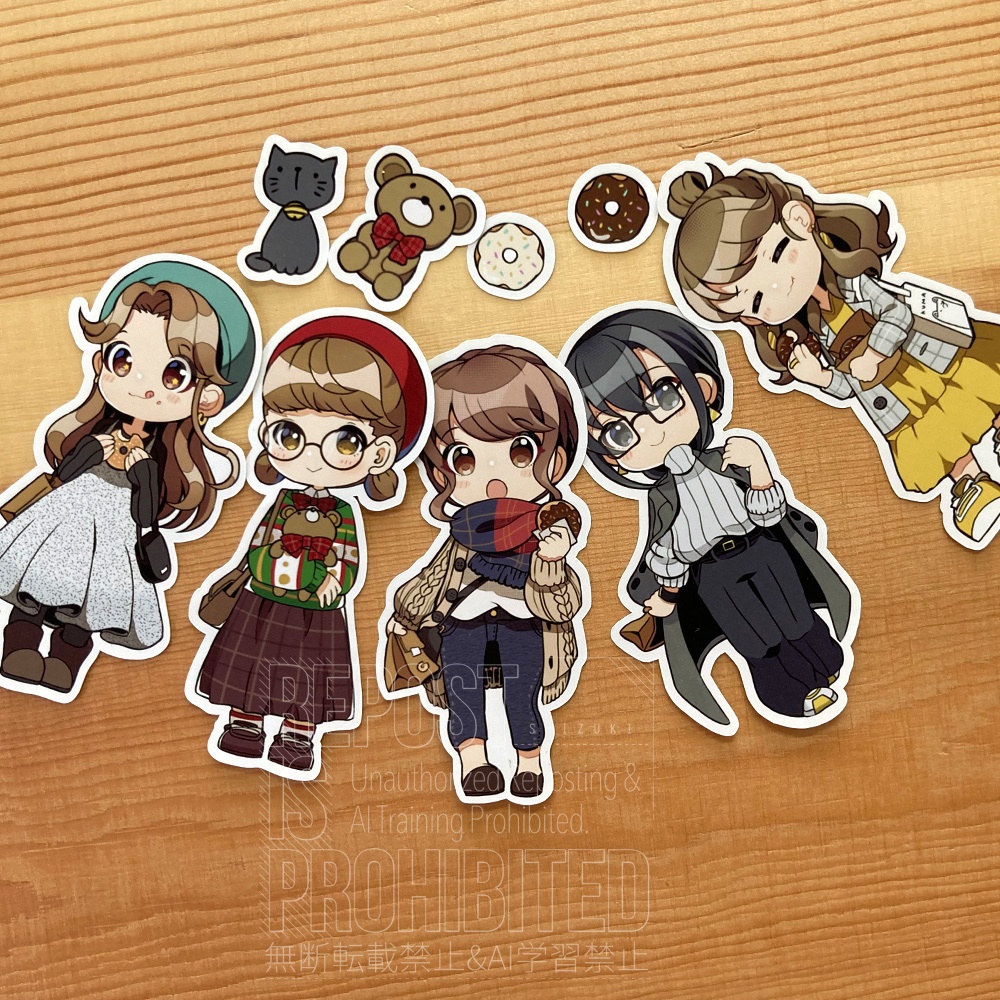 【リニューアル】食欲の秋を楽しむ | カラフルガールズシール autumn | 手帳・コラージュに