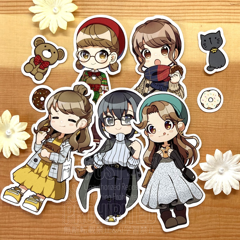 【リニューアル】食欲の秋を楽しむ | カラフルガールズシール autumn | 手帳・コラージュに