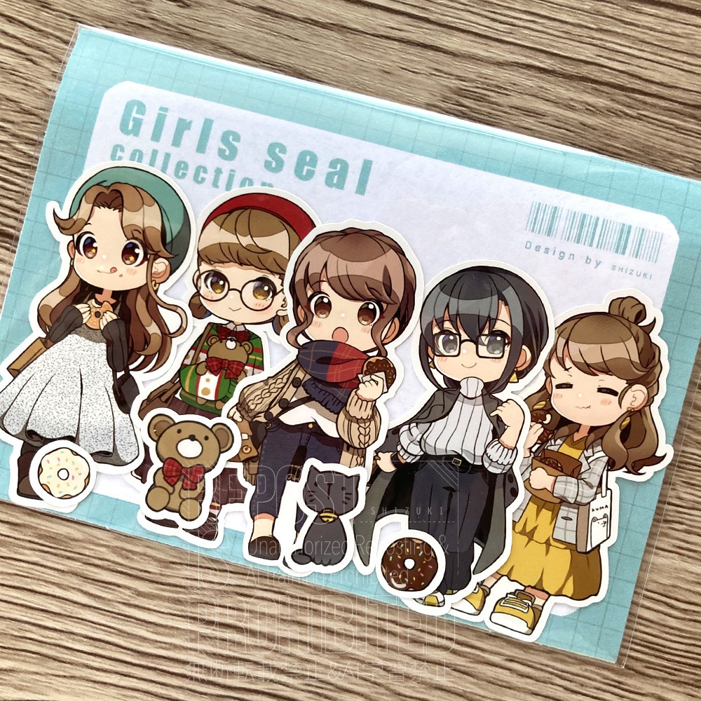 【リニューアル】食欲の秋を楽しむ | カラフルガールズシール autumn | 手帳・コラージュに