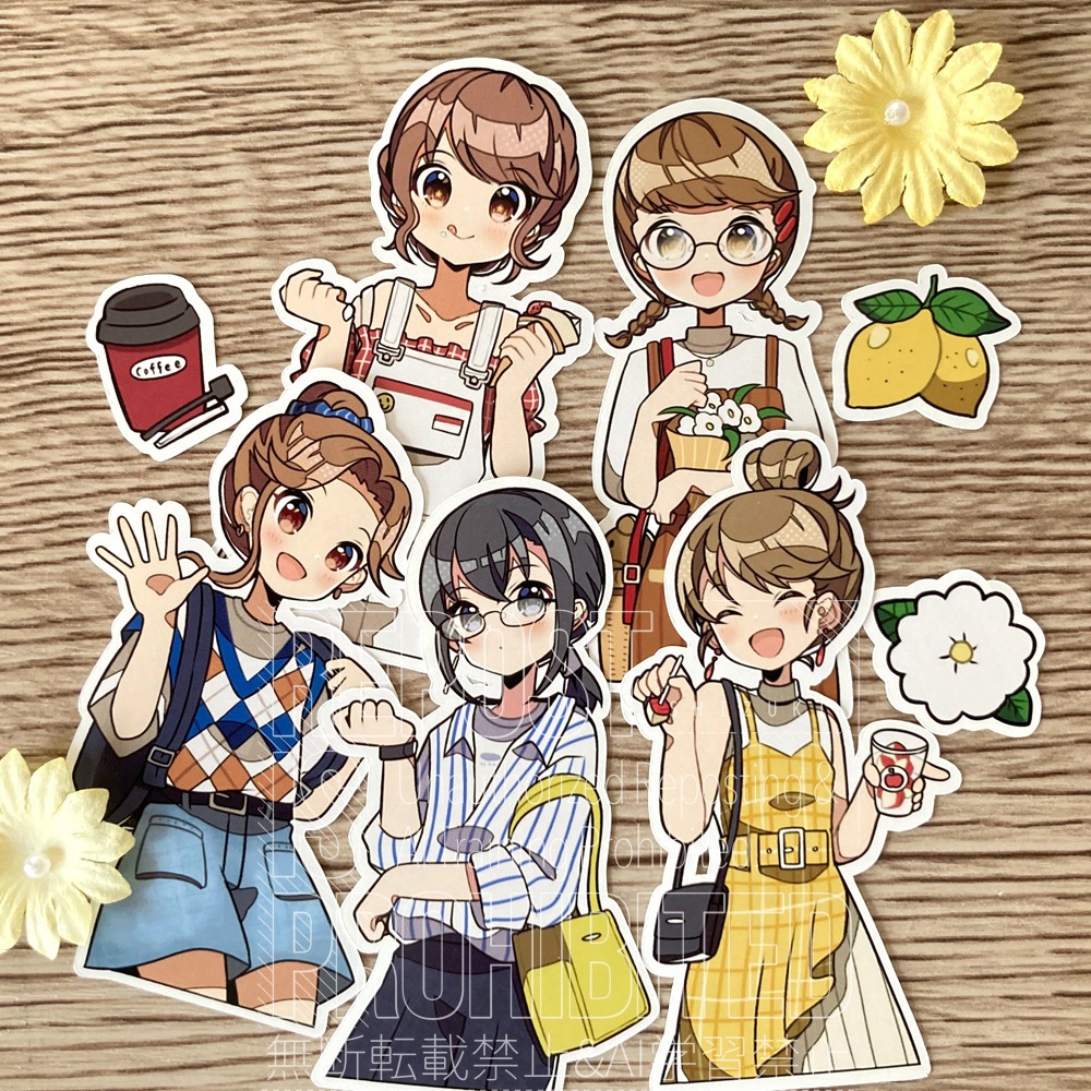 夏到来! | カラフルガールズシール | summer ver1 | 手帳・コラージュに