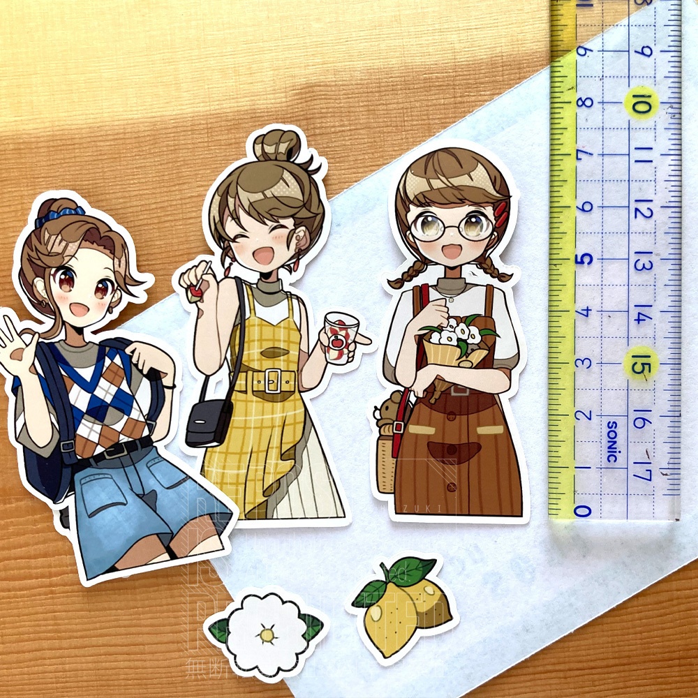 夏到来! | カラフルガールズシール | summer ver1 | 手帳・コラージュに