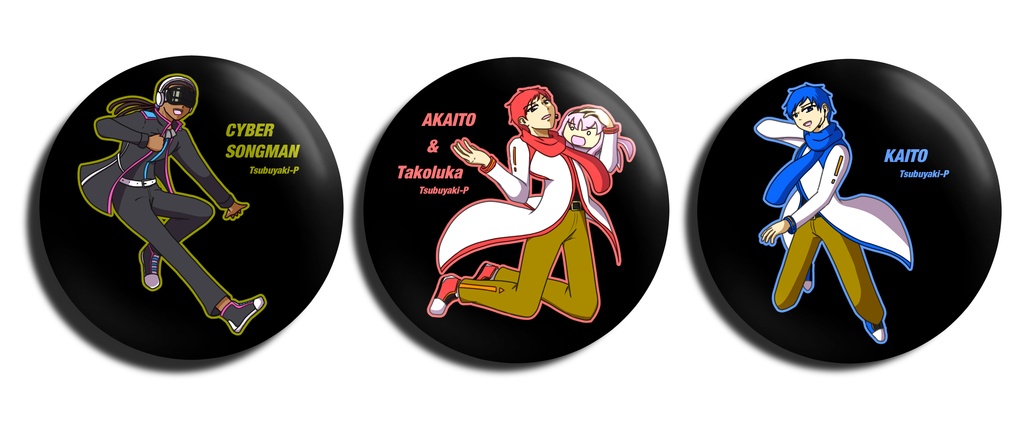 つぶやきP家のボカロたちの缶バッジ(全7種)