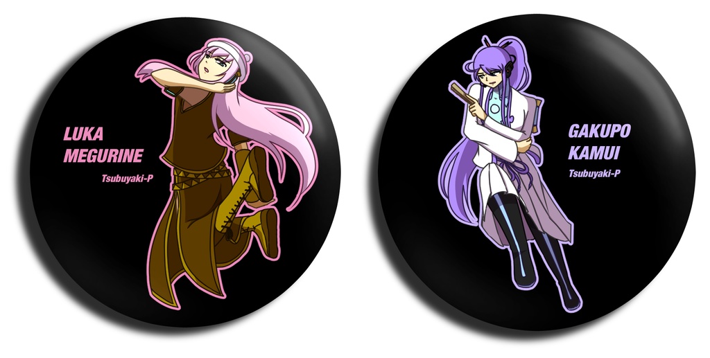 つぶやきP家のボカロたちの缶バッジ(全7種)