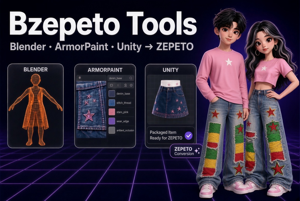 BZepeto — ZEPETO Item Creator Suite for Blender, Unity & ArmorPaint