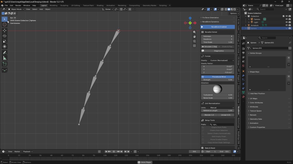 Blender addon NovaBone Dynamics