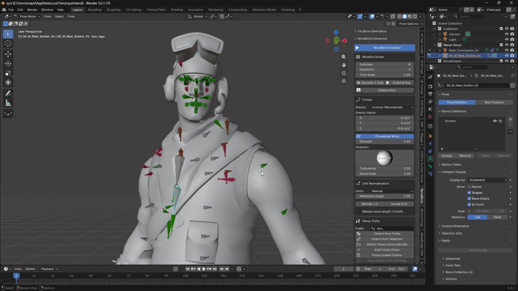 Blender addon NovaBone Dynamics