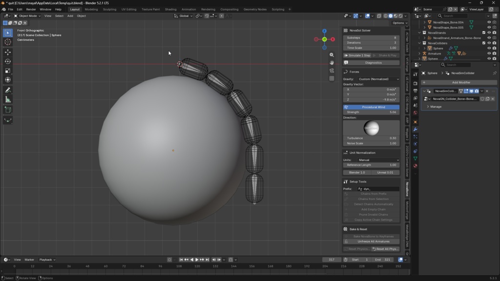 Blender addon NovaBone Dynamics