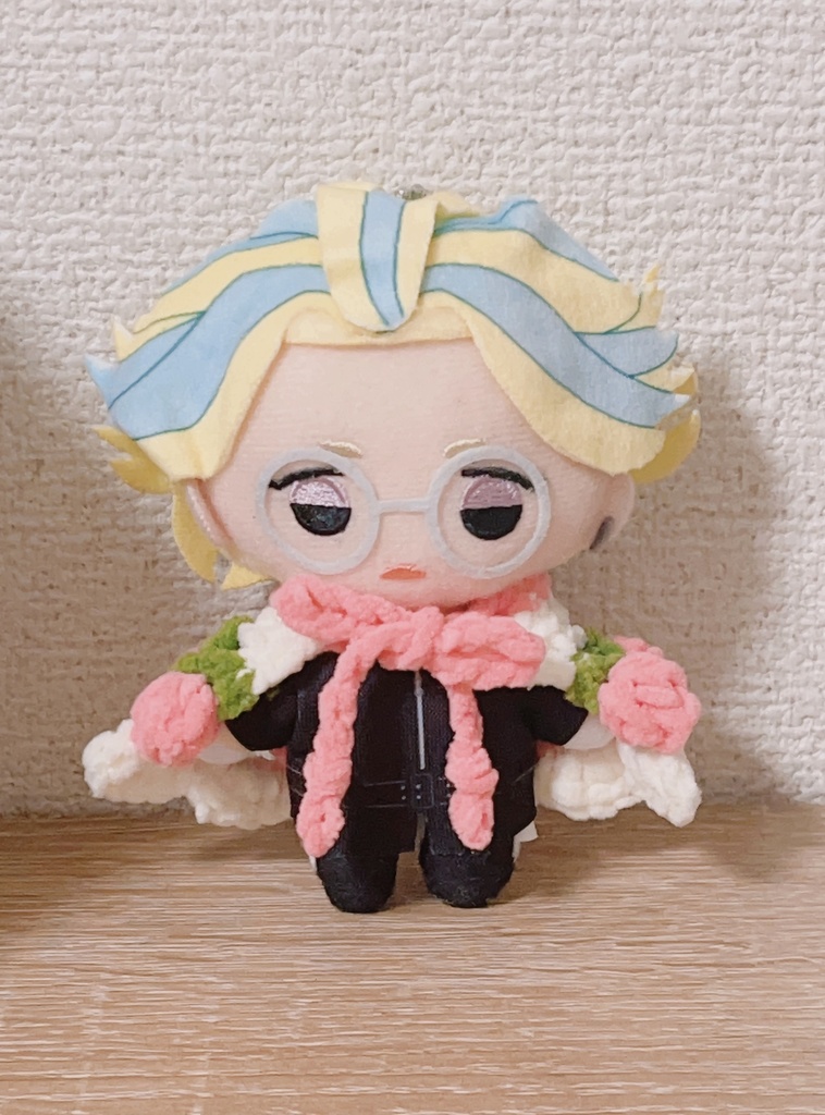 【10cmぬい服】お花ポンチョ・ピンク