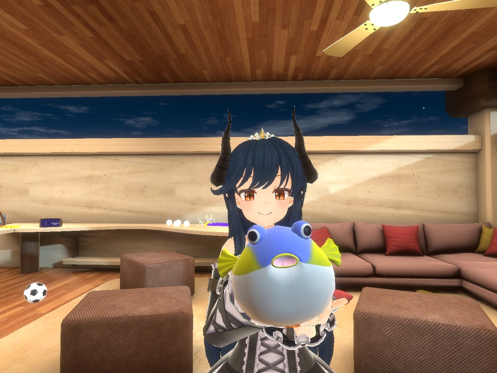 【無料】フグのモデル 膨らむ、しぼむ、水を吐く【3Dモデル】