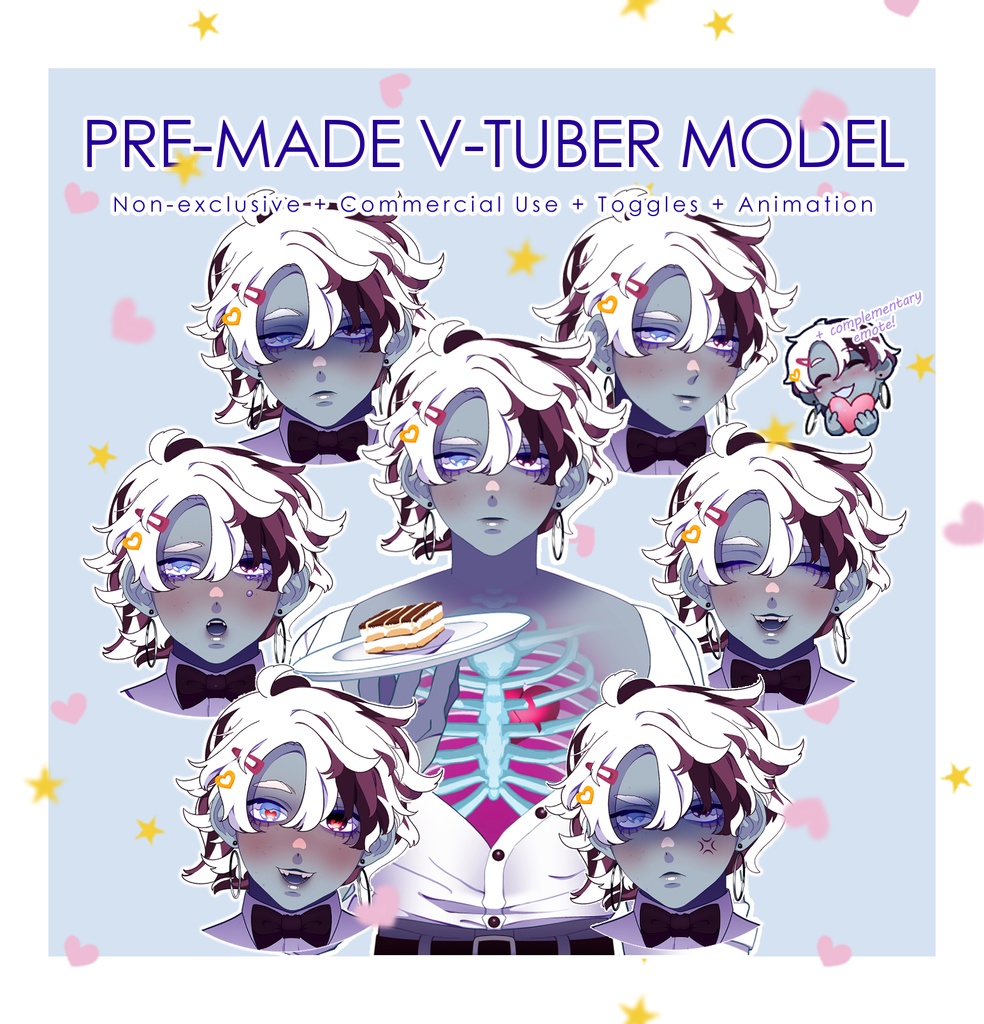 Premade Live2D Vtuber Model | Commercial Use | Non-exclusive | Ghost Waiter