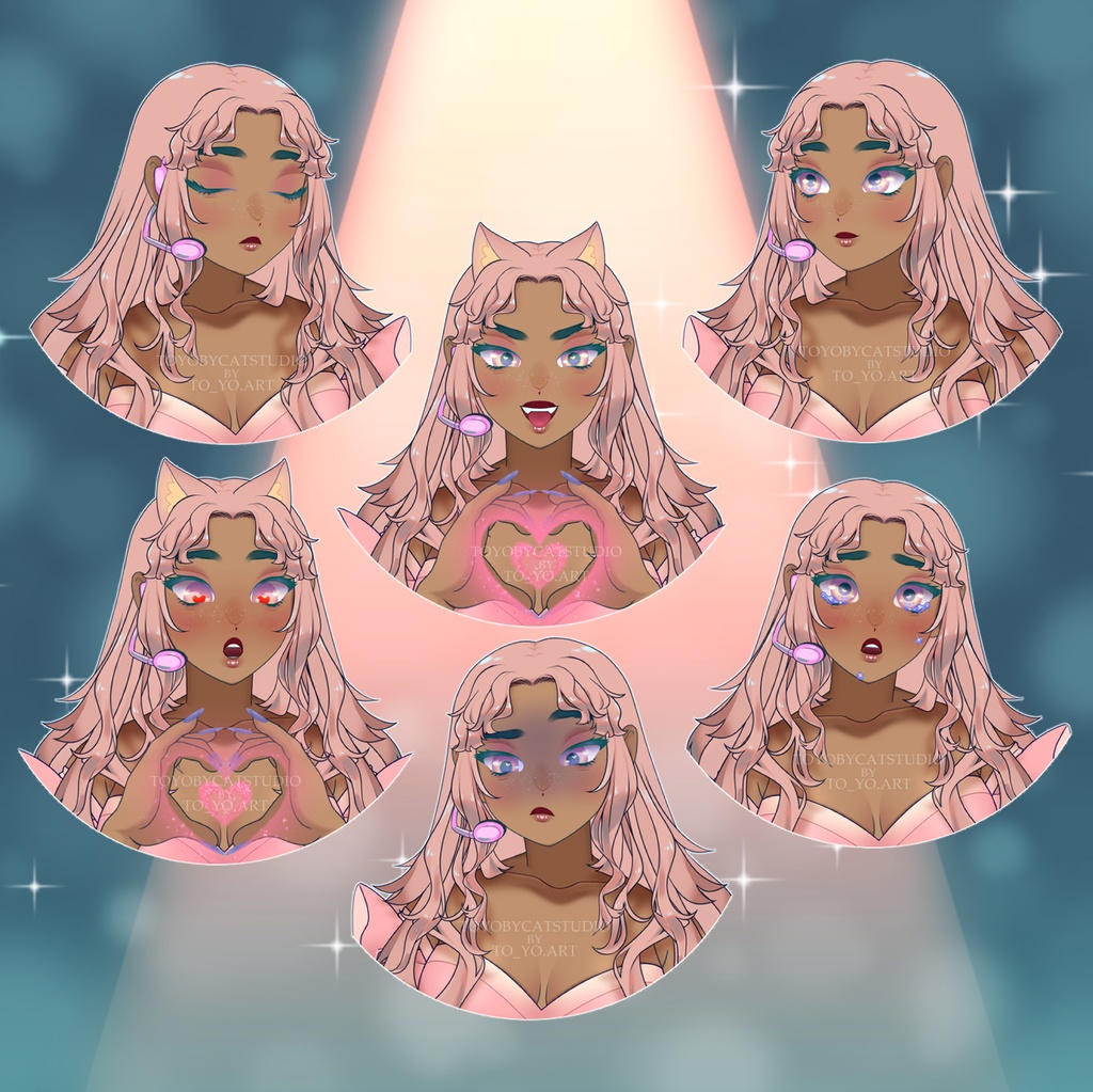 Premade Live2D VTuber Model for Commercial Use | Non-Exclusive | Knee-up | Toggles | Pink Kitty Idol