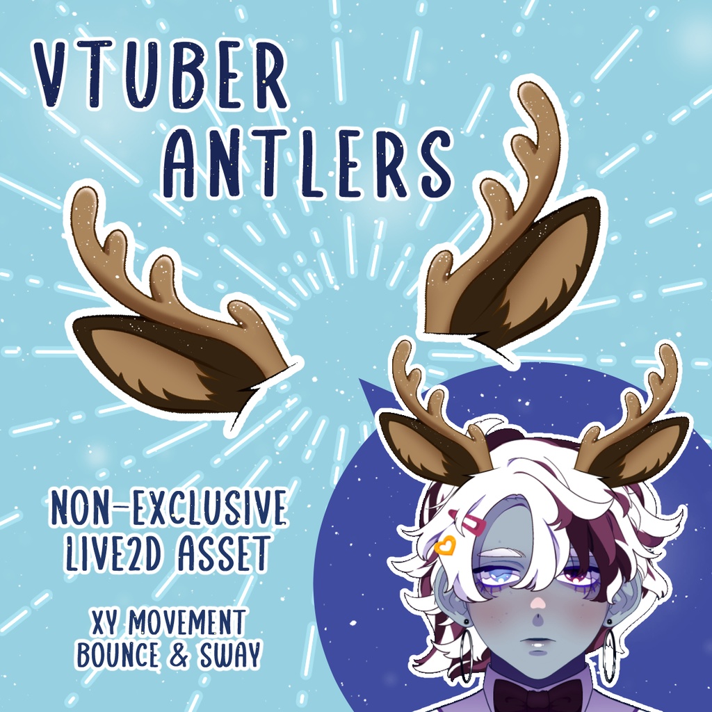 Reindeer Antler Vtuber Asset | Live2d Rigged Asset | Non-exclusive