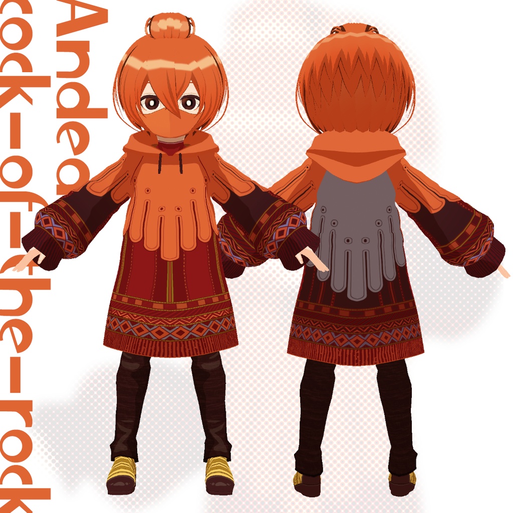 【アニメ風3Dモデル/VRM】鳥の擬人化アンデスイワドリ