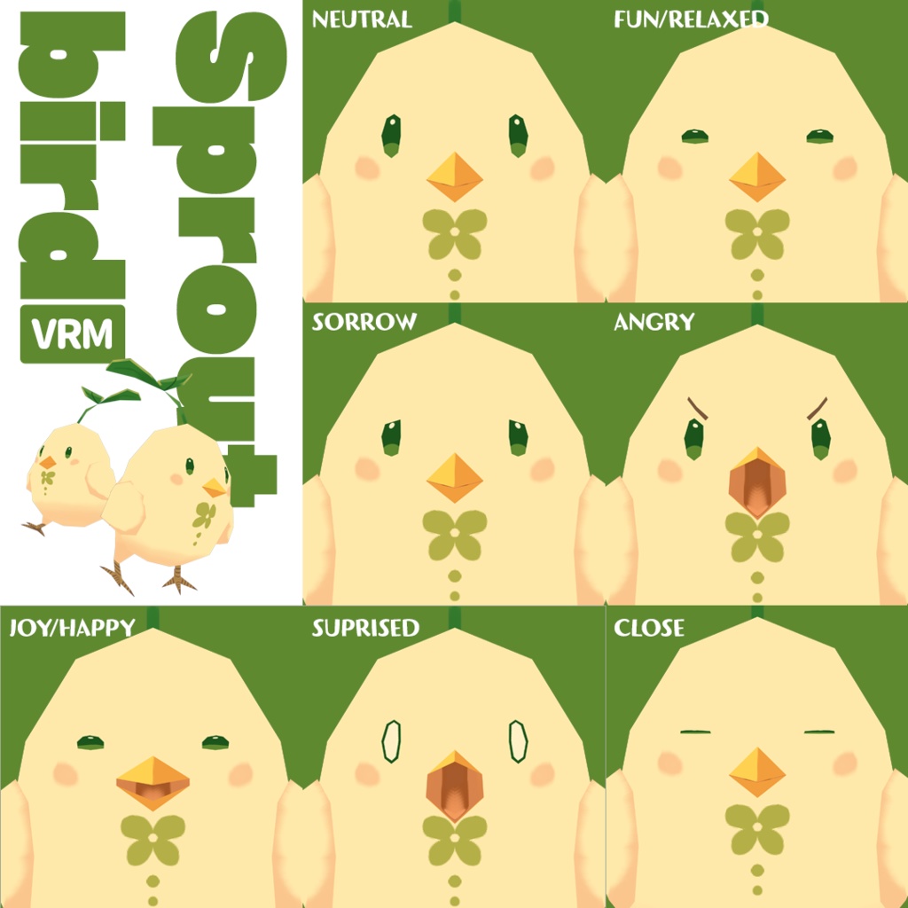 フタバドリ【VRM/VRChat(Quest対応)】