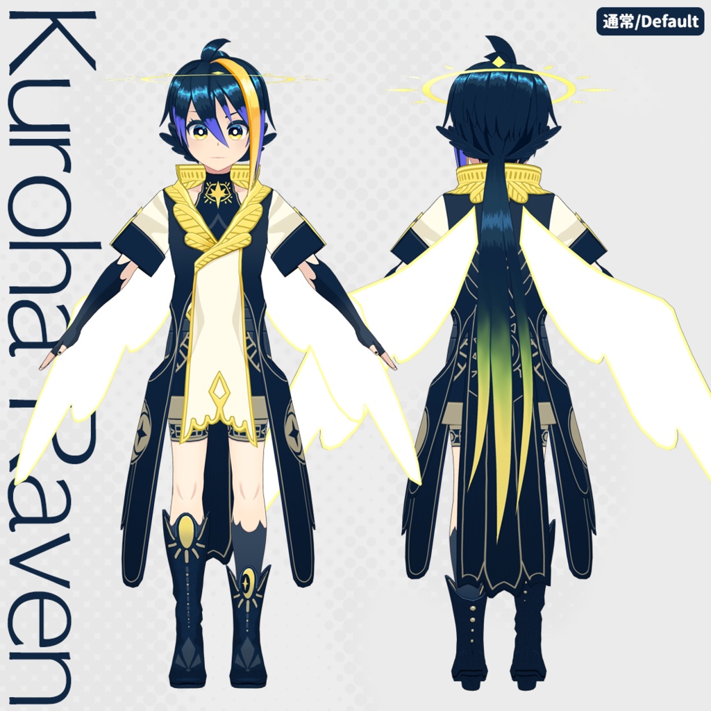 【オリジナル3Dモデル】金烏クロハ//鳥の擬人化幻獣モデル:神話のワタリガラス【VRM/VRChat/VRoid】