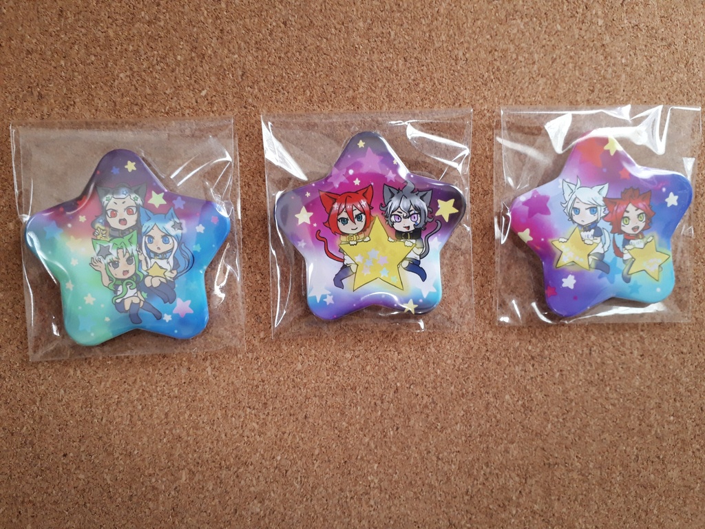 永世キャラ星型缶バッジ