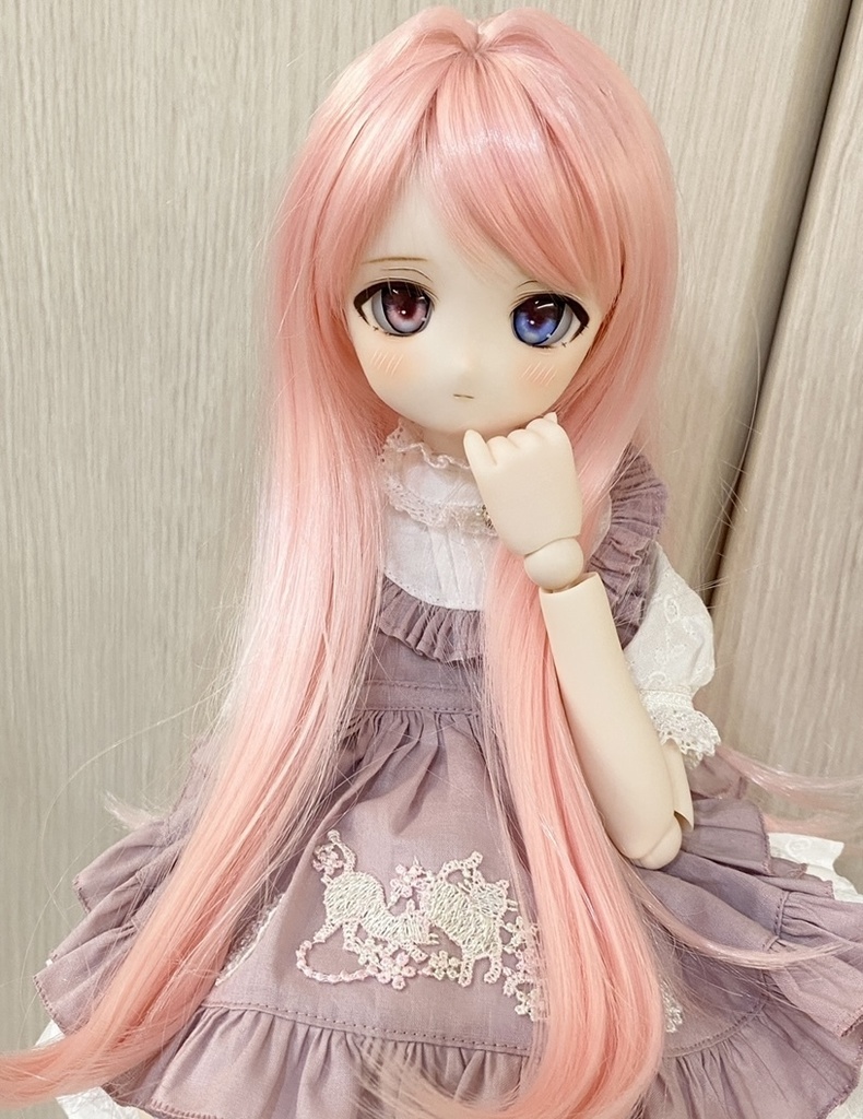 9インチ インテーク付きロング いちごみるく色 前髪流しver