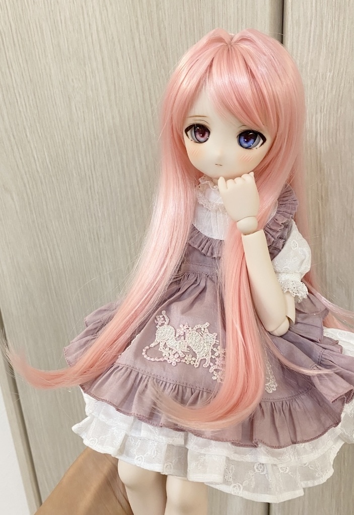 9インチ インテーク付きロング いちごみるく色 前髪流しver