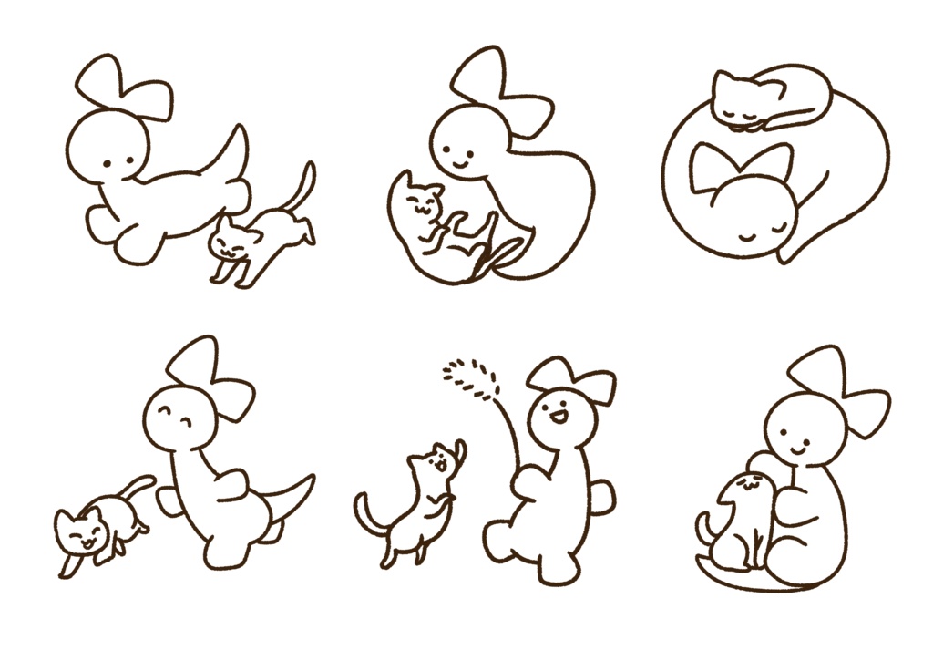 けだるげちゃんトートバッグ ねこちゃん ツートン