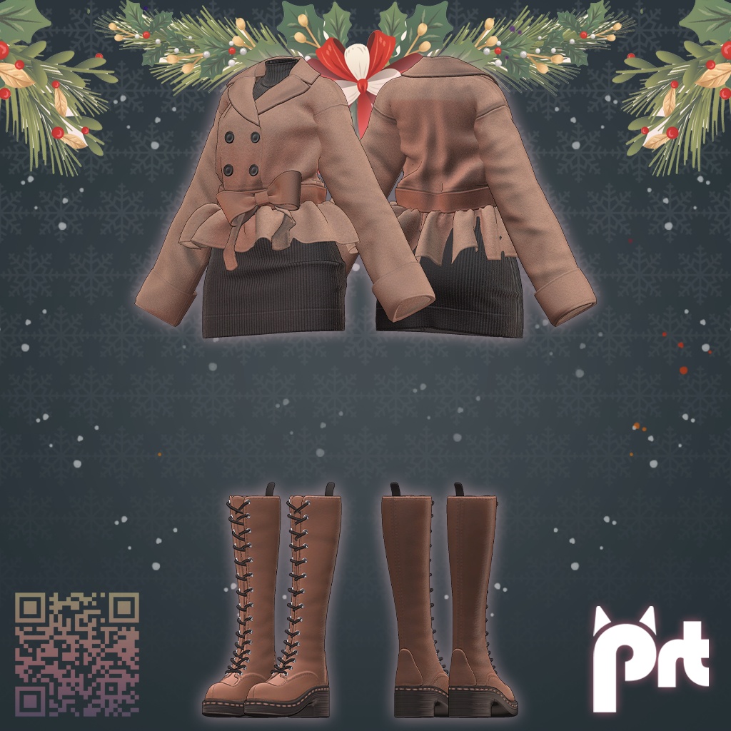 【3D衣装モデル】Winter Coat#261A19
