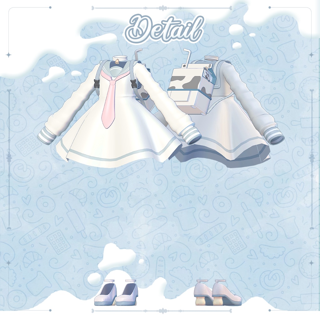 【3D衣装モデル】MilkySeraDress For しおSio