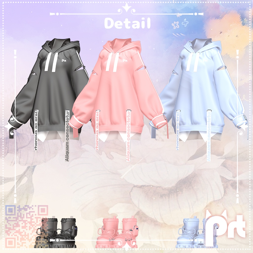 【3D衣装モデル】Simple Hoodie For Sio