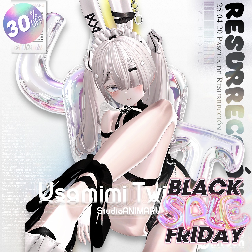 【14アバター対応】 Usamimi TwinTail