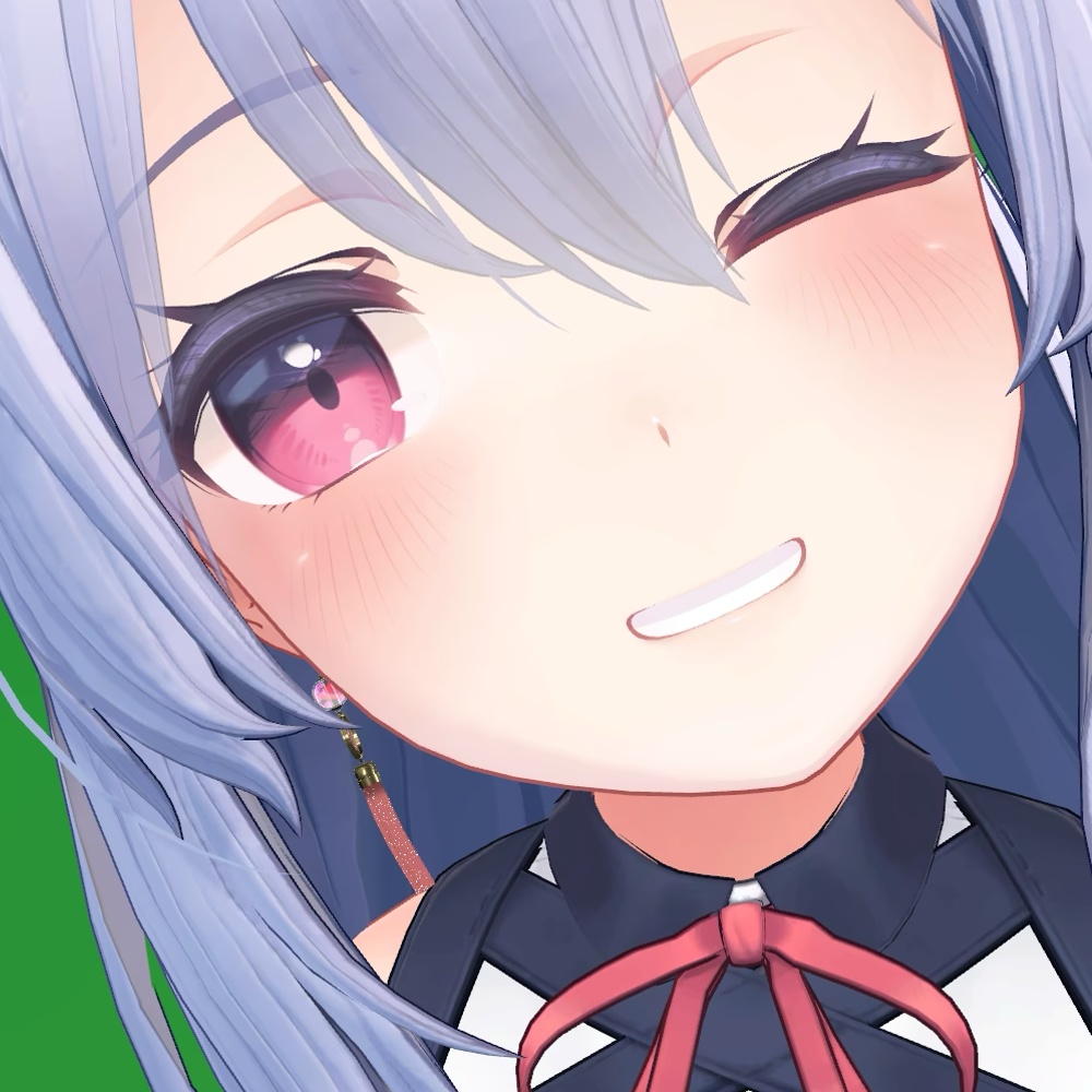 【VRChat】ガラス玉の付いた和風ピアス