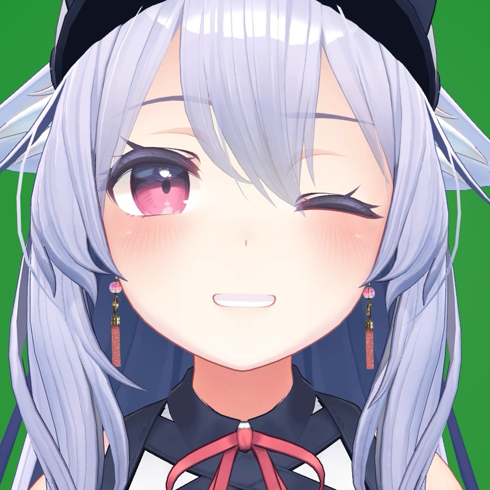 【VRChat】ガラス玉の付いた和風ピアス