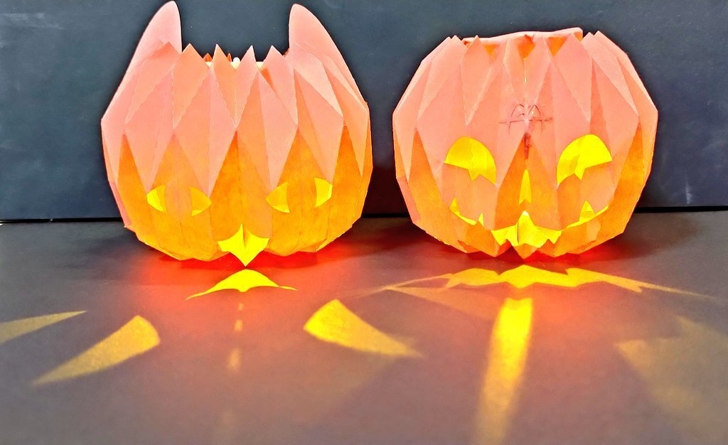 ハンドメイド ハロウィン おばけかぼちゃ 猫バージョン - 人形