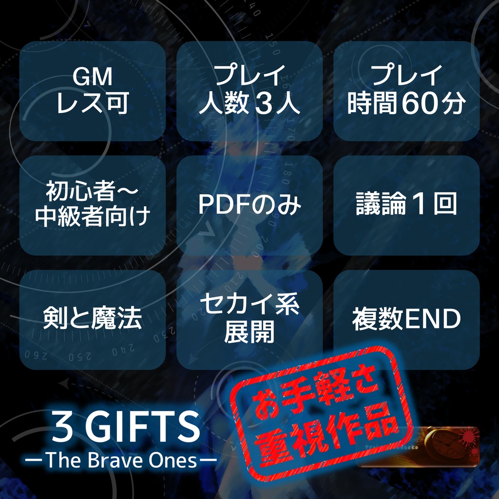 GMレス可 3人用マーダーミステリー「3 Gifts -The Brave Ones- 」